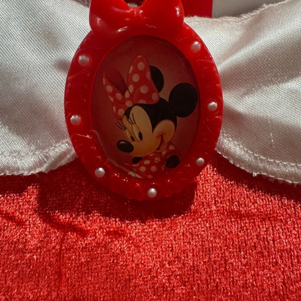 Disney Minnie Mouse Girls Dress Costume Red Polka‎ Dot Bow Halloween